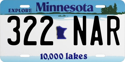 MN license plate 322NAR