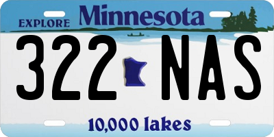 MN license plate 322NAS