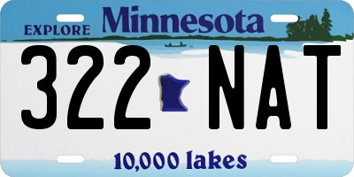MN license plate 322NAT