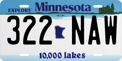 MN license plate 322NAW