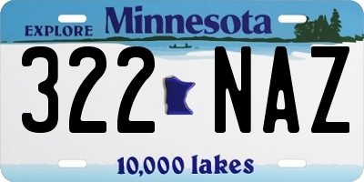 MN license plate 322NAZ