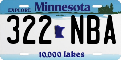 MN license plate 322NBA