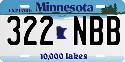 MN license plate 322NBB