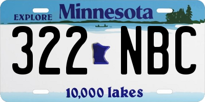 MN license plate 322NBC