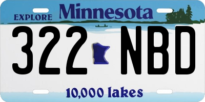 MN license plate 322NBD