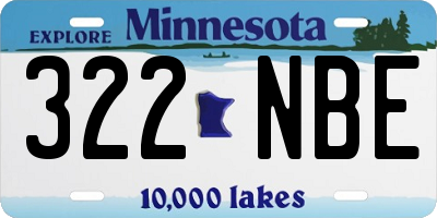 MN license plate 322NBE