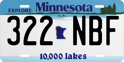 MN license plate 322NBF