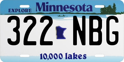 MN license plate 322NBG