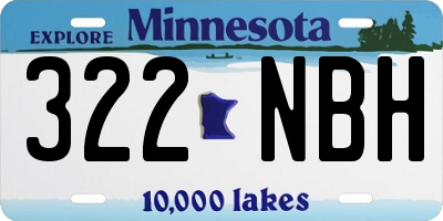 MN license plate 322NBH