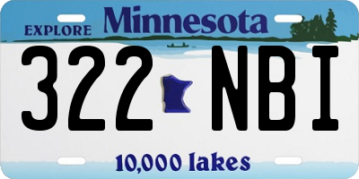 MN license plate 322NBI