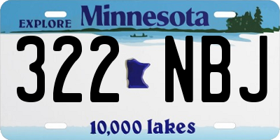 MN license plate 322NBJ