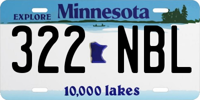 MN license plate 322NBL