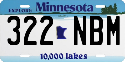 MN license plate 322NBM