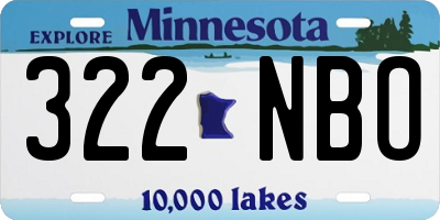 MN license plate 322NBO