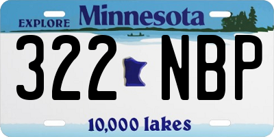 MN license plate 322NBP