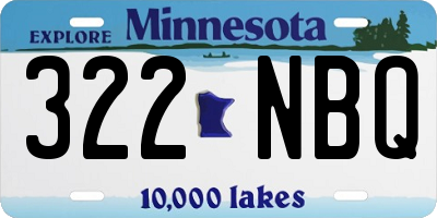 MN license plate 322NBQ