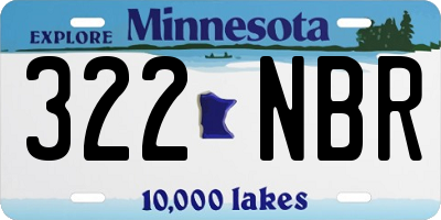MN license plate 322NBR
