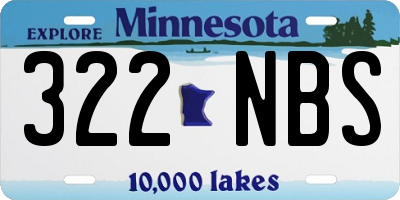 MN license plate 322NBS