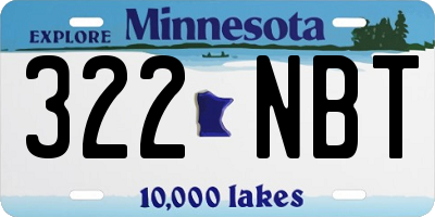 MN license plate 322NBT