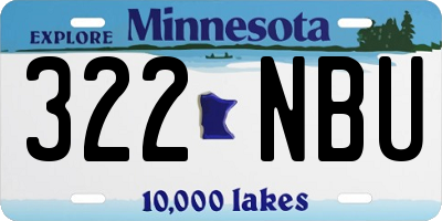 MN license plate 322NBU