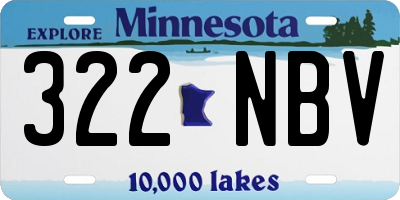 MN license plate 322NBV