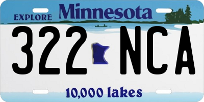 MN license plate 322NCA