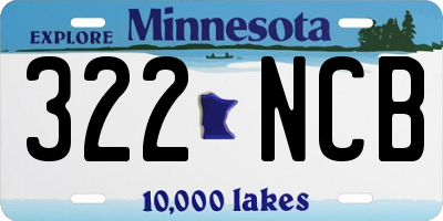 MN license plate 322NCB