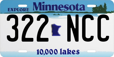 MN license plate 322NCC