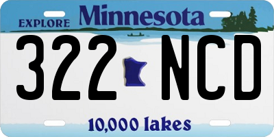 MN license plate 322NCD