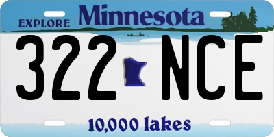 MN license plate 322NCE