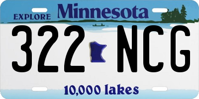 MN license plate 322NCG