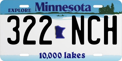 MN license plate 322NCH