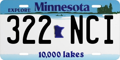 MN license plate 322NCI