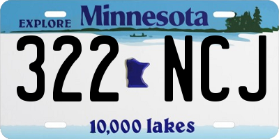 MN license plate 322NCJ