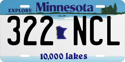 MN license plate 322NCL