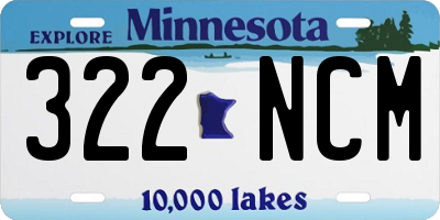 MN license plate 322NCM