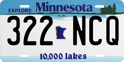 MN license plate 322NCQ