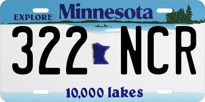 MN license plate 322NCR