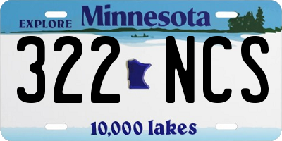 MN license plate 322NCS