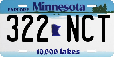 MN license plate 322NCT