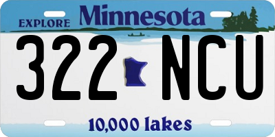 MN license plate 322NCU