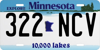 MN license plate 322NCV