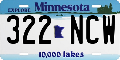 MN license plate 322NCW