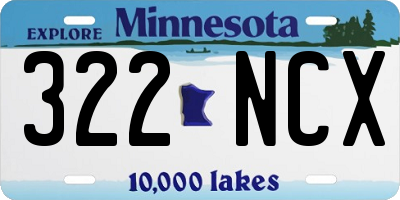 MN license plate 322NCX