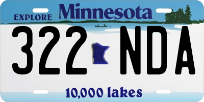 MN license plate 322NDA