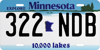 MN license plate 322NDB