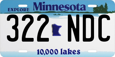 MN license plate 322NDC