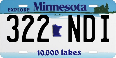 MN license plate 322NDI