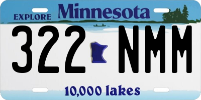 MN license plate 322NMM