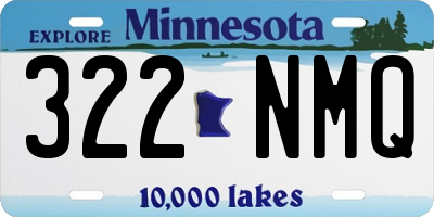 MN license plate 322NMQ